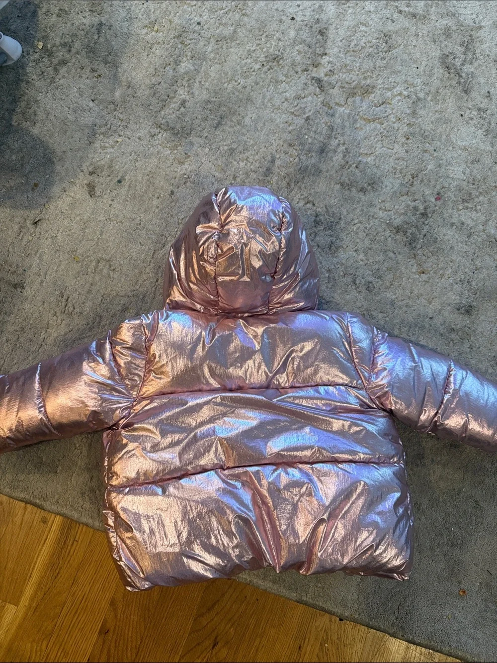 GAP Baby Metallic Pink Sherpa-Lined Puffer Jacket